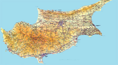 Карта Кипра.