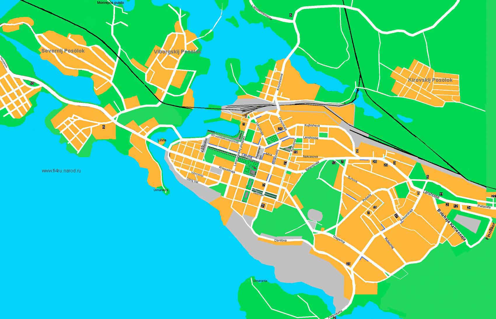 Map of Vyborg.