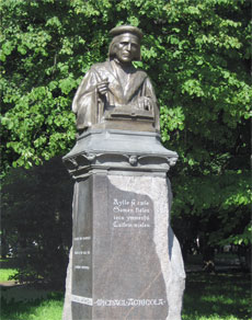 Mikael Agricola the monument is established in Vyborg.