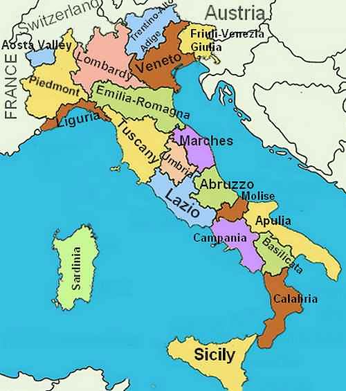 Italy regions map