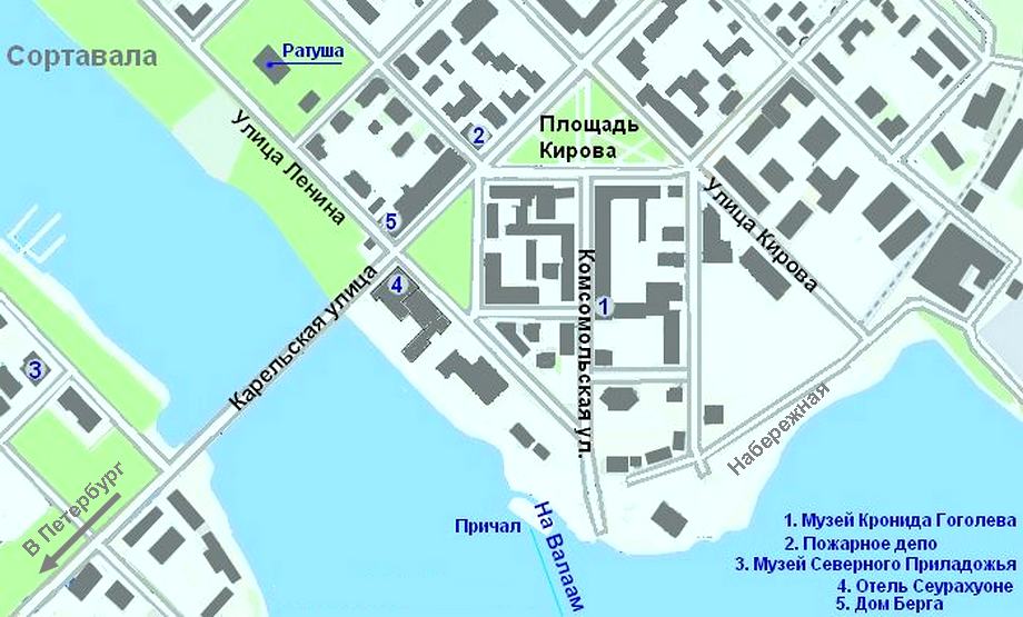 Карта центра города Сортавала