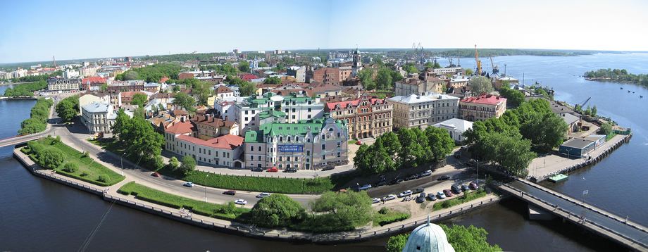 Вид на Старый Город с башни Выборгского Замка